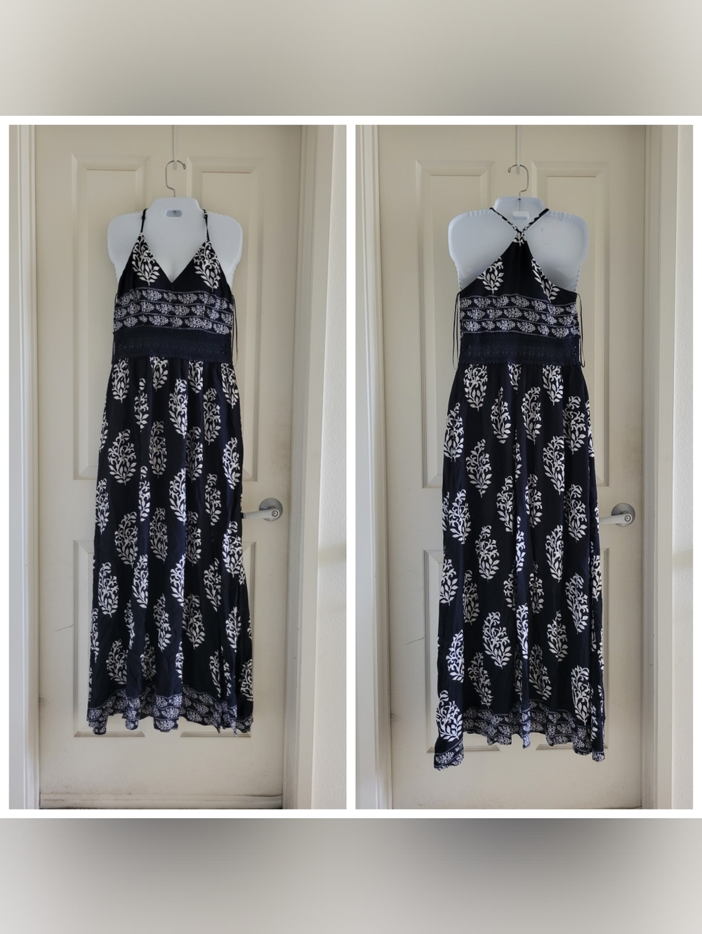 Miss Avenue | NWT Navy/White Boho Floral Maxi Dress (SIZE L) - Picture 15 of 16